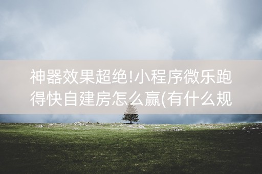 神器效果超绝!小程序微乐跑得快自建房怎么赢(有什么规律吗)