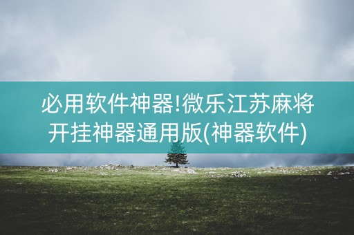 必用软件神器!微乐江苏麻将开挂神器通用版(神器软件)
