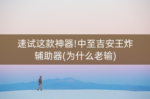 速试这款神器!中至吉安王炸辅助器(为什么老输)