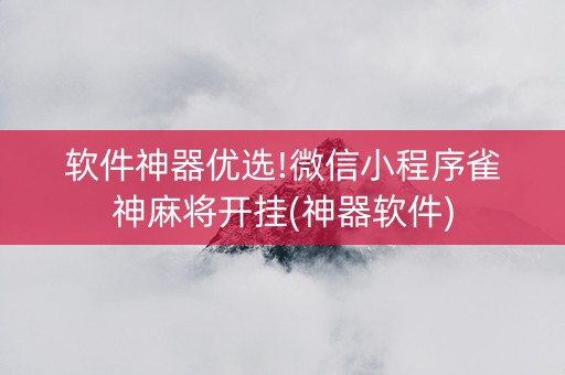 软件神器优选!微信小程序雀神麻将开挂(神器软件)