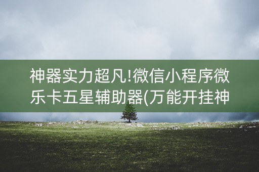 神器实力超凡!微信小程序微乐卡五星辅助器(万能开挂神器)