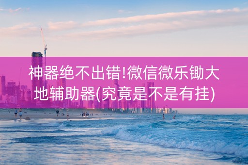 神器绝不出错!微信微乐锄大地辅助器(究竟是不是有挂)