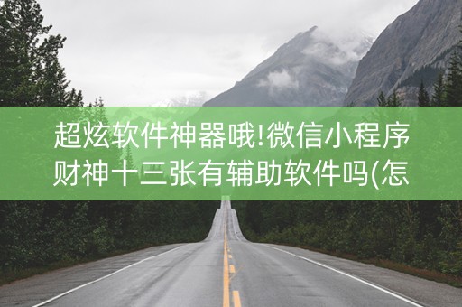 超炫软件神器哦!微信小程序财神十三张有辅助软件吗(怎么控制输赢)