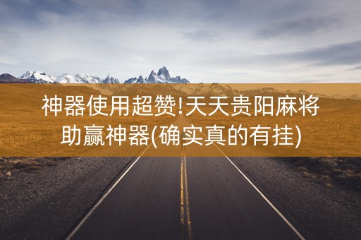 神器使用超赞!天天贵阳麻将助赢神器(确实真的有挂)