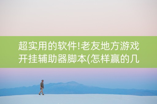 超实用的软件!老友地方游戏开挂辅助器脚本(怎样赢的几率大)