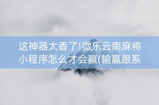 这神器太香了!微乐云南麻将小程序怎么才会赢(输赢跟系统有关系吗)
