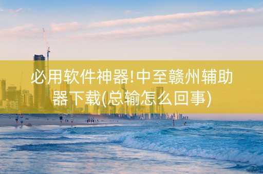 必用软件神器!中至赣州辅助器下载(总输怎么回事)