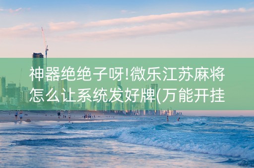 神器绝绝子呀!微乐江苏麻将怎么让系统发好牌(万能开挂神器)