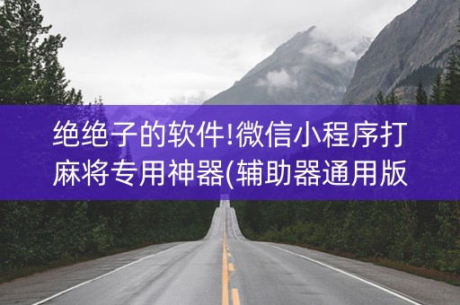 绝绝子的软件!微信小程序打麻将专用神器(辅助器通用版)