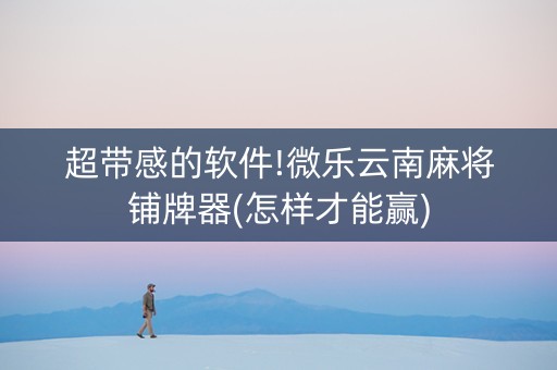 超带感的软件!微乐云南麻将铺牌器(怎样才能赢)