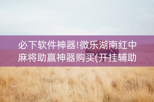 必下软件神器!微乐湖南红中麻将助赢神器购买(开挂辅助器脚本)