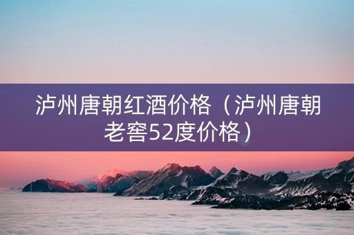 泸州唐朝红酒价格（泸州唐朝老窖52度价格）