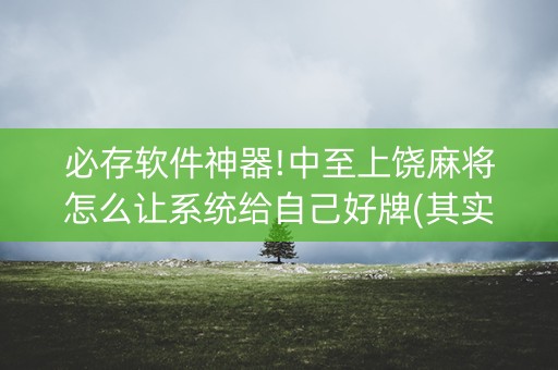 必存软件神器!中至上饶麻将怎么让系统给自己好牌(其实是有挂确实有挂)