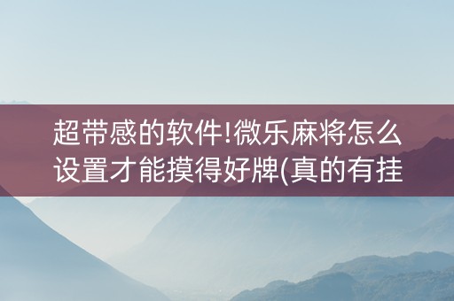 超带感的软件!微乐麻将怎么设置才能摸得好牌(真的有挂)