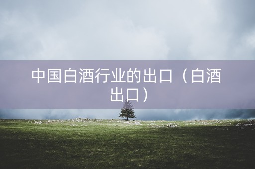 中国白酒行业的出口(白酒 出口) 中国白酒行业的出口(白酒 出口)