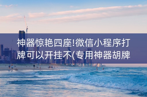 神器惊艳四座!微信小程序打牌可以开挂不(专用神器胡牌技巧)