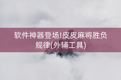 软件神器登场!皮皮麻将胜负规律(外辅工具)