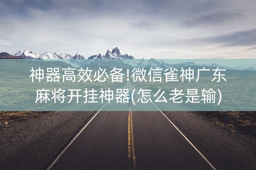 神器高效必备!微信雀神广东麻将开挂神器(怎么老是输)