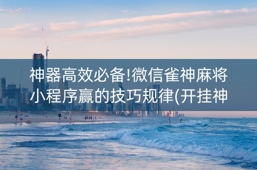 神器高效必备!微信雀神麻将小程序赢的技巧规律(开挂神器下载)