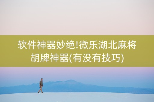 软件神器妙绝!微乐湖北麻将胡牌神器(有没有技巧)
