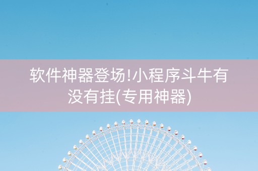 软件神器登场!小程序斗牛有没有挂(专用神器)