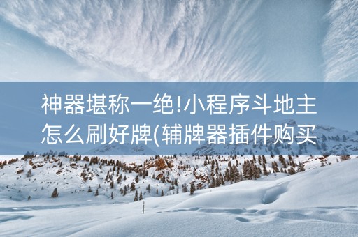 神器堪称一绝!小程序斗地主怎么刷好牌(辅牌器插件购买)