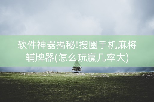 软件神器揭秘!搜圈手机麻将辅牌器(怎么玩赢几率大)