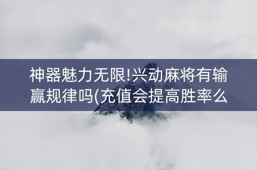 神器魅力无限!兴动麻将有输赢规律吗(充值会提高胜率么)
