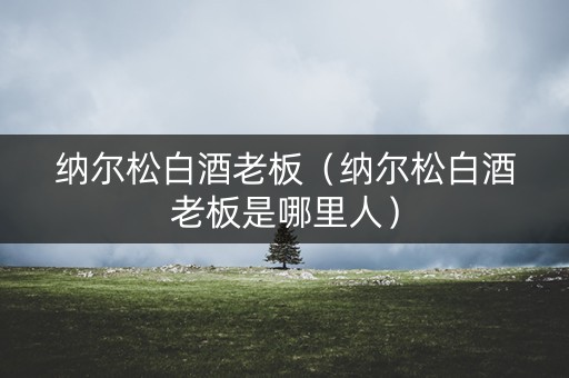 纳尔松白酒老板(纳尔松白酒老板是哪里人) 纳尔松白酒老板(纳尔松白酒老板是哪里人)