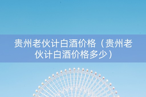 贵州老伙计白酒价格（贵州老伙计白酒价格多少）