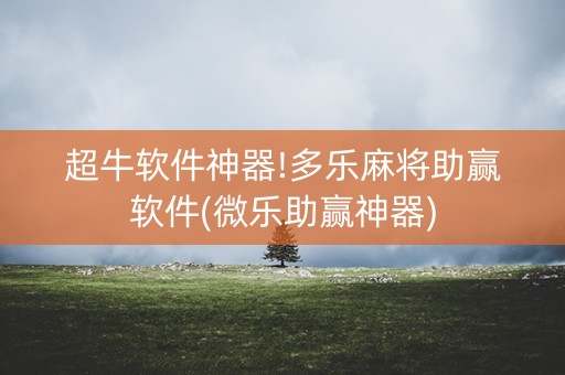 超牛软件神器!多乐麻将助赢软件(微乐助赢神器)