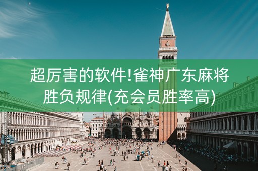 超厉害的软件!雀神广东麻将胜负规律(充会员胜率高)
