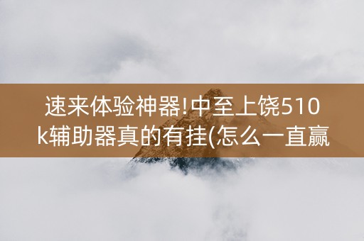 速来体验神器!中至上饶510k辅助器真的有挂(怎么一直赢)