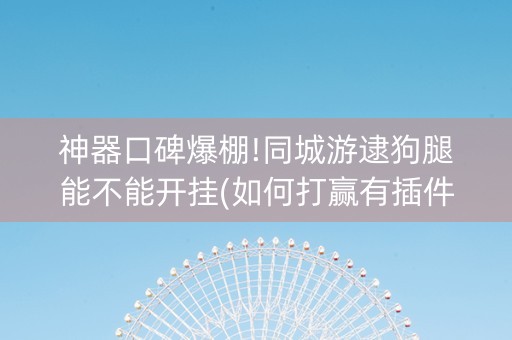 神器口碑爆棚!同城游逮狗腿能不能开挂(如何打赢有插件吗)