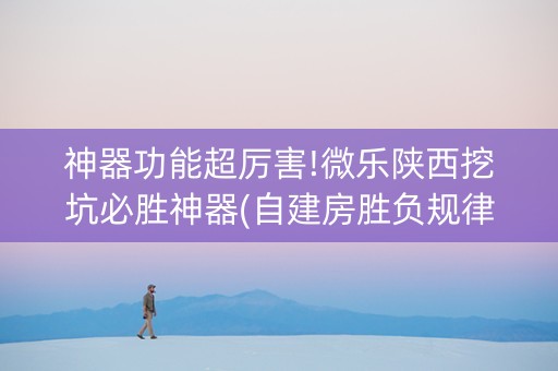 神器功能超厉害!微乐陕西挖坑必胜神器(自建房胜负规律)
