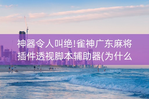 神器令人叫绝!雀神广东麻将插件透视脚本辅助器(为什么有人一直赢)