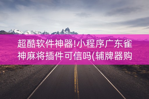 超酷软件神器!小程序广东雀神麻将插件可信吗(辅牌器购买)
