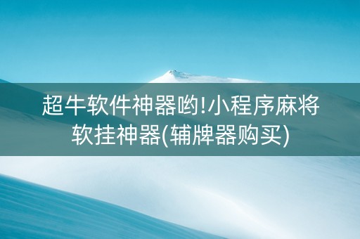 超牛软件神器哟!小程序麻将软挂神器(辅牌器购买)