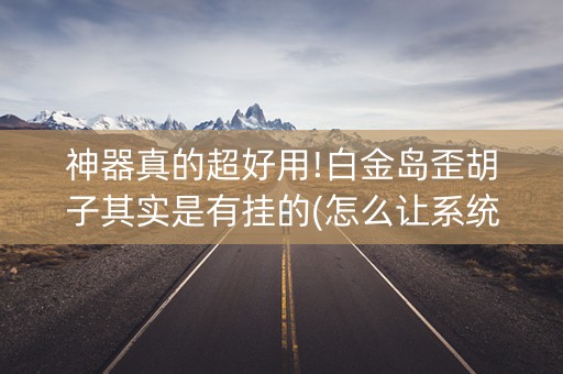 神器真的超好用!白金岛歪胡子其实是有挂的(怎么让系统给自己好牌)