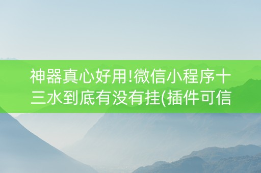 神器真心好用!微信小程序十三水到底有没有挂(插件可信吗)