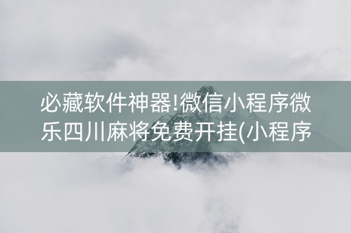 必藏软件神器!微信小程序微乐四川麻将免费开挂(小程序必赢神器)