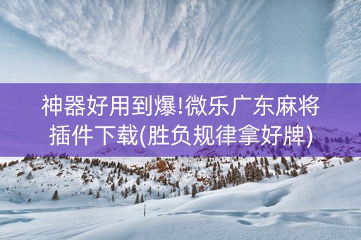 神器好用到爆!微乐广东麻将插件下载(胜负规律拿好牌)