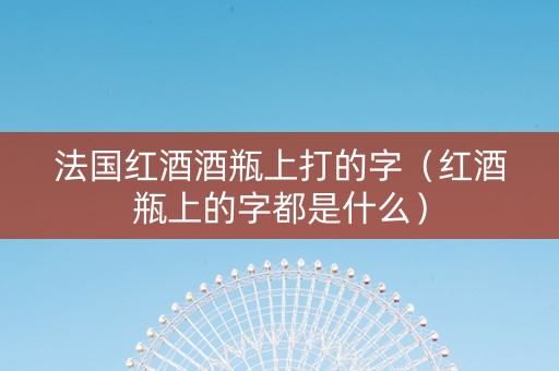 法国红酒酒瓶上打的字(红酒瓶上的字都是什么) 法国红酒酒瓶上打的字(红酒瓶上的字都是什么)