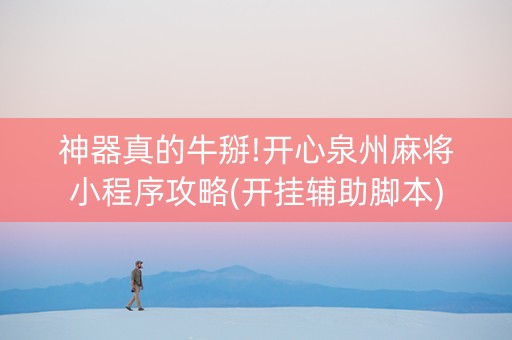 神器真的牛掰!开心泉州麻将小程序攻略(开挂辅助脚本)