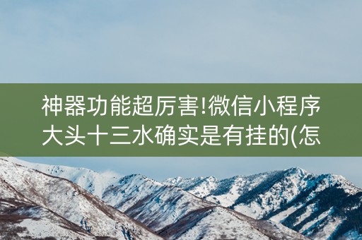 神器功能超厉害!微信小程序大头十三水确实是有挂的(怎么打才能赢)
