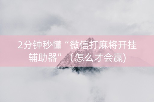 2分钟秒懂“微信打麻将开挂辅助器”（怎么才会赢)
