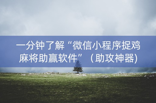 一分钟了解“微信小程序捉鸡麻将助赢软件”（助攻神器)