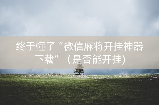 终于懂了“微信麻将开挂神器下载”（是否能开挂)