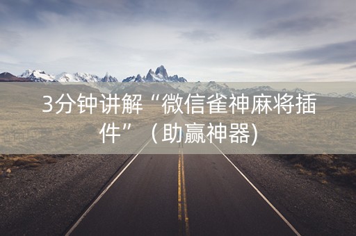 3分钟讲解“微信雀神麻将插件”（助赢神器)