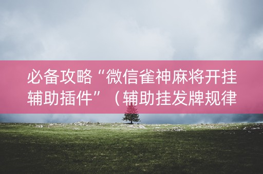 必备攻略“微信雀神麻将开挂辅助插件”（辅助挂发牌规律)